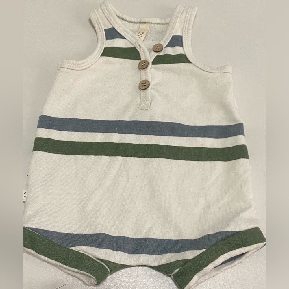 Charming Sleeveless Romper with Stripes